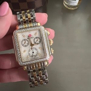 MICHELE Deco Diamond Chronograph Watch Head & Bracelet, 33mm MICHELE